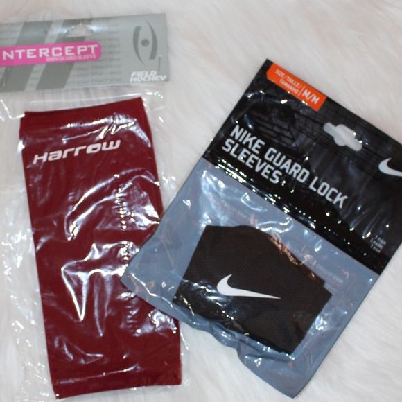 Nike and Harrow,  shin guard sleeve black and red UNISEX - Picture 1 of 10